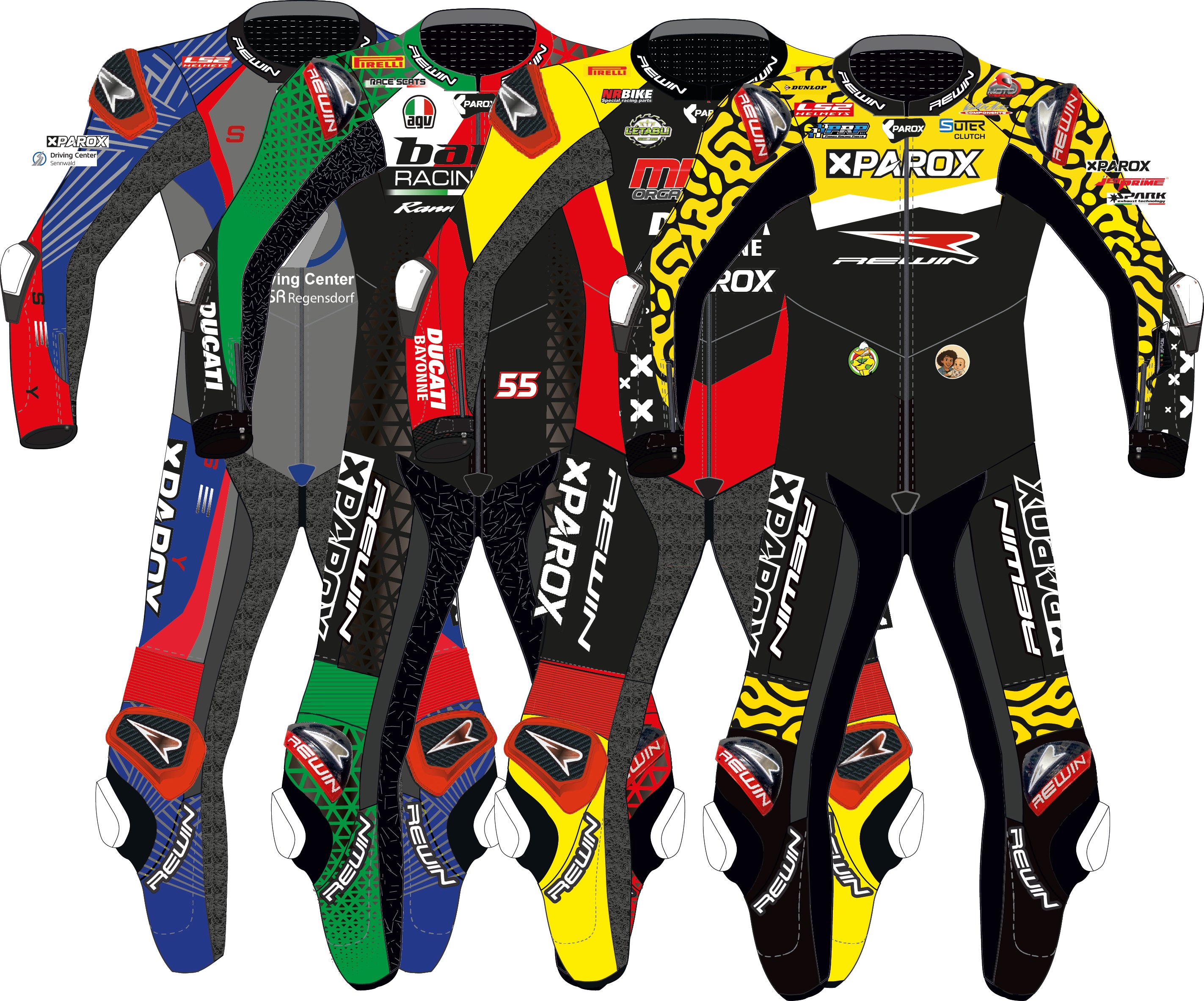 Rewin Full-Custom, High-End Racing Lederkombi (AAA zertifiziert & FIM homologiert)